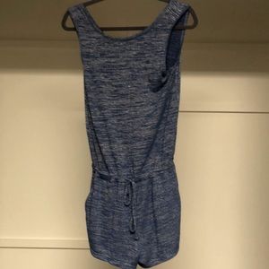Blue & Gray Short Romper w/ Pockets